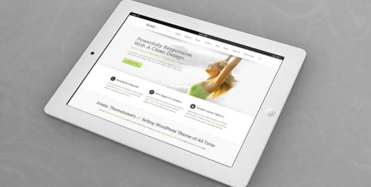 Tablet displaying a website about sustainable energy solutions.